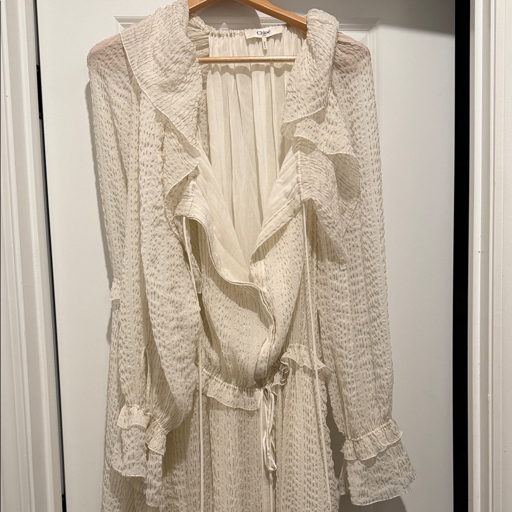 Chloe Cream Ruffle Maxi Dress